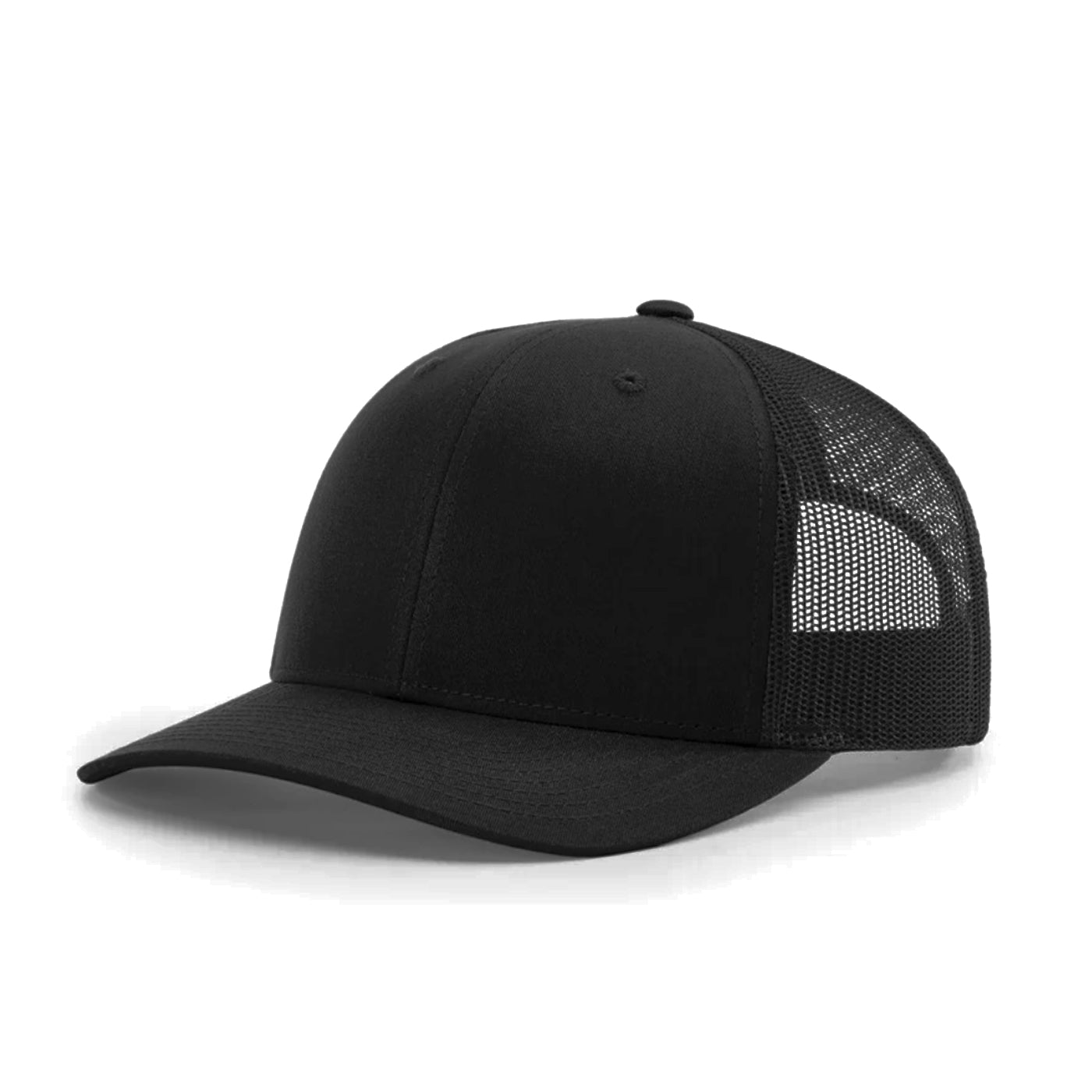 Casquette de camionneur simple à six panneaux noire
