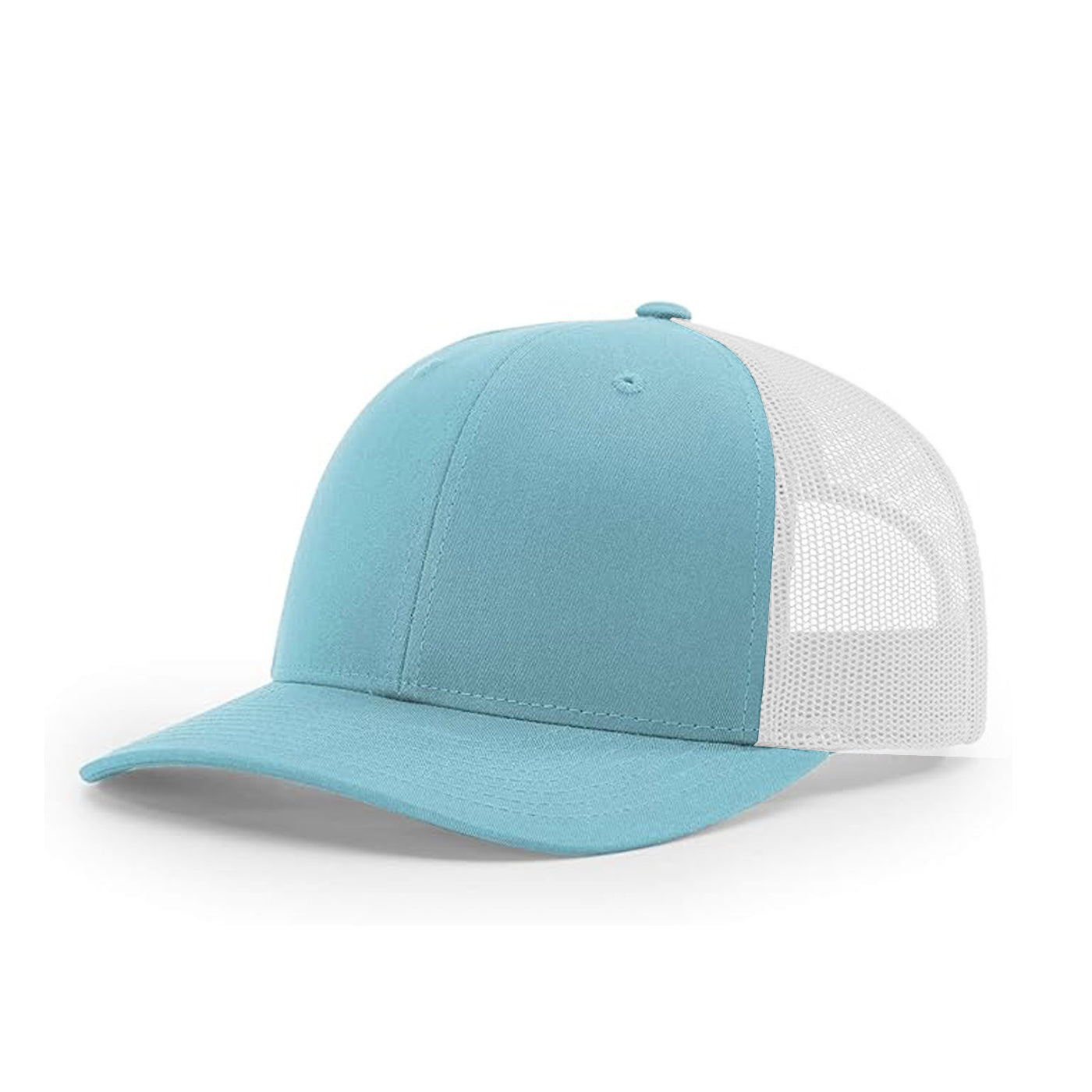 Casquette de camionneur simple à six panneaux bleu claire